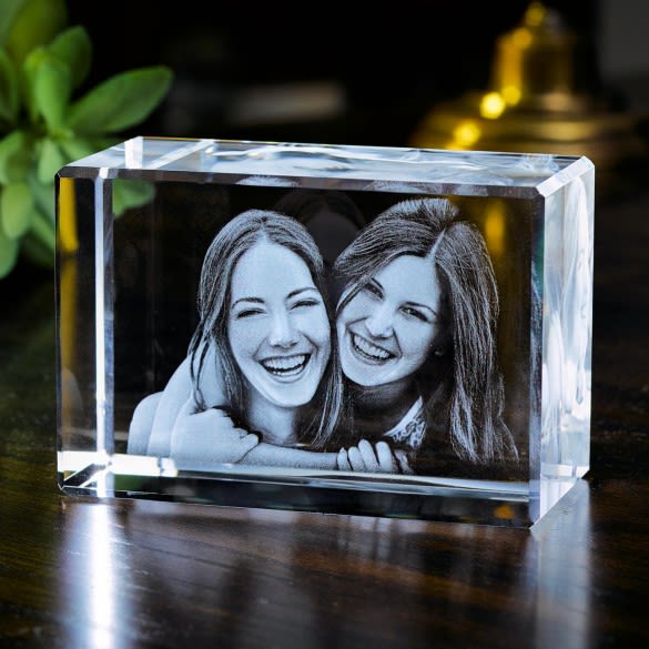 3D Photo Engraved Crystal Keepsake - Brick