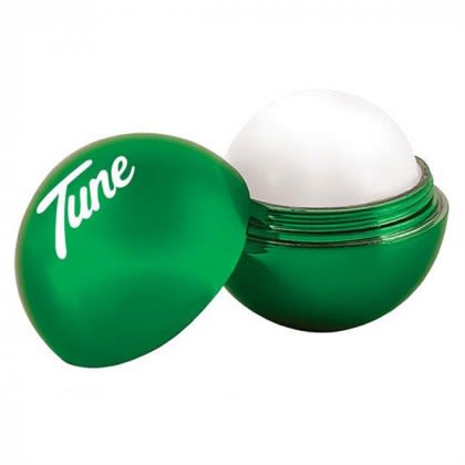 Promotional Metallic Finish Round Lip Balm - Green