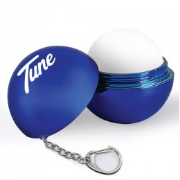 Printed Metallic Lip Balm Keychain - Blue