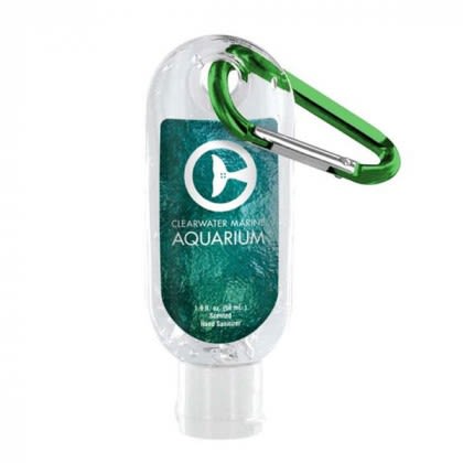 USA Made Clear Bottle Sanitizer 1.9 oz with Carabiner