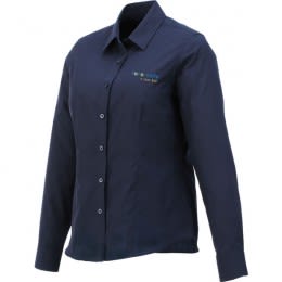 Navy Women's Preston Long Sleeve Shirt | Custom Poplin Dress Shirts