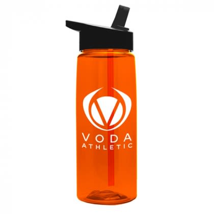 Tritan Flair Bottle with Flip Straw - Transparent Orange Bottle