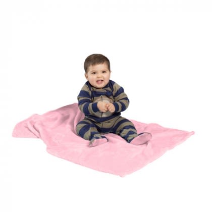 Baby Pink Promotional Microfleece Baby Blankets | Promotional Embroidered Microfleece Blankets for Babies