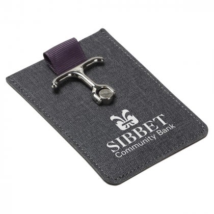 Logo Printed Anchor Phone Wallet and Stand Black