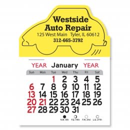 Peel-N-Stick® Calendar - Car - Yellow