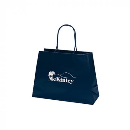 Eco-Friendly Wholesale Laminated Tote Bags - McKinley Matte Laminated Tote - Navy Blue