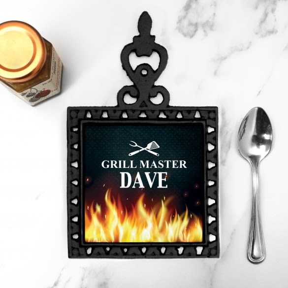 Grillmaster Personalized Iron Trivet with Handle