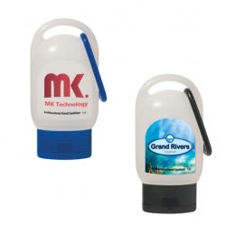 Personalized Clip-On Hand Sanitizer with Carabiners - 30ml