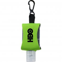 Custom .5 oz Hand Sanitizer Gel in Neoprene Case Lime