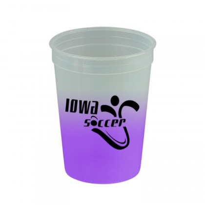 Imprinted Cool Color 12 oz Change Cup with Logo Frost to Violet