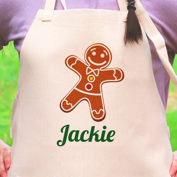 Personalized Gingerbread Man Holiday Apron