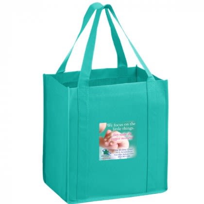 Full Color Heavy Duty Grocery Bag - Teal