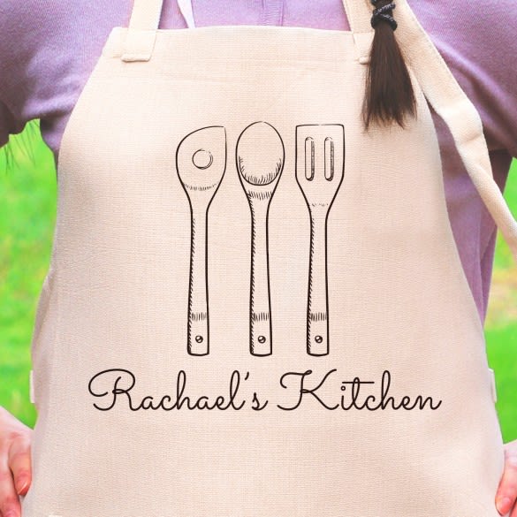 Cooking Utensils Personalized Kitchen Apron | Personalized Apron for Mother's Day | Customized Cooking Themed Apron