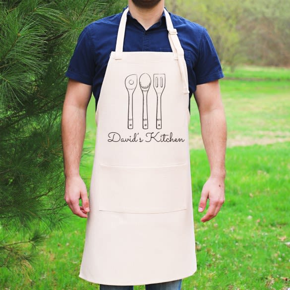 Cooking Utensils Personalized Kitchen Apron | Great Kitchen Gift for Guys | Personalized Apron for Guy