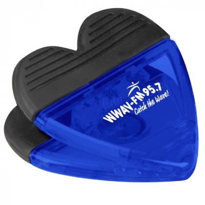 Promotional Heart-Shaped Power Clip - blue/black