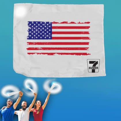 Light-Up Motion Activated Patriotic Towel | Promotional USA Flag Towels