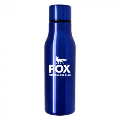 Blue Stainless Steel 24 oz. Water Bottle with Logo