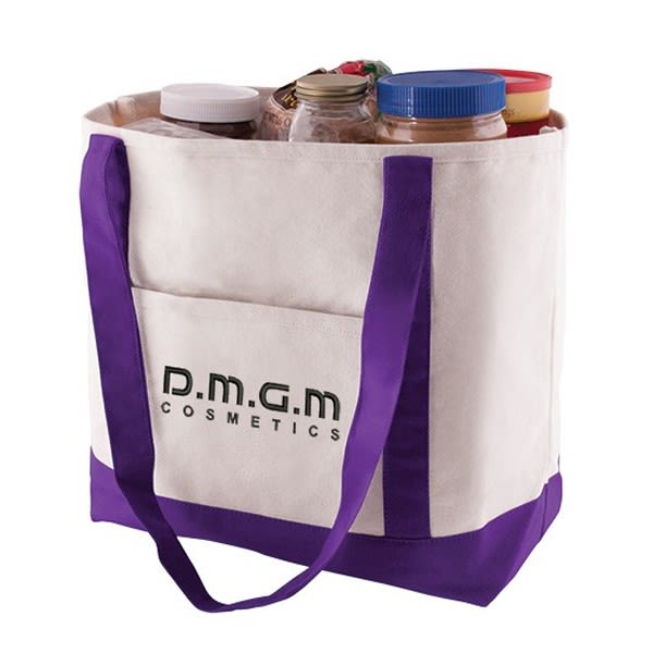 Personalized Medium Boat Tote Bag Violet