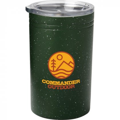 Company Branded 11 oz Tumblers | Speckled Sherpa 11 oz Vacuum Tumbler | Promotional Tumblers - Hunter Green