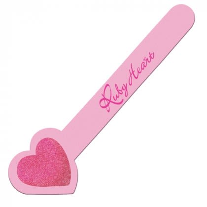 Custom Horizontal Heart Emery Board Promotional - Pink