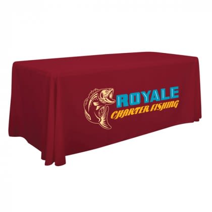 Economy Table Throw 6-foot with Logo burgundy