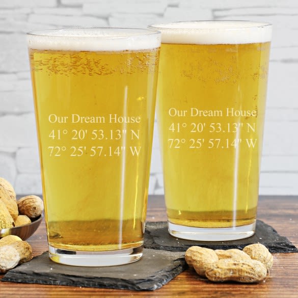 Set of 2 - Personalized 16oz Pint Glass, Barware