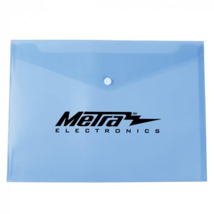 Promotional Document Envelopes | Letter Size Polypropylene Document Envelope | Wholesale Document Envelopes - Translucent Blue