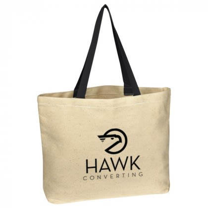 Black Natural Color Cotton Canvas Tote Bag