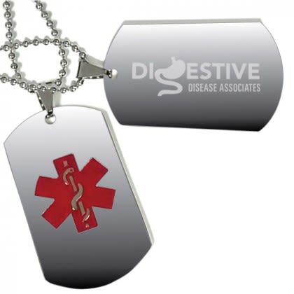 Promotional Engraved Medical Symbol Dog Tag