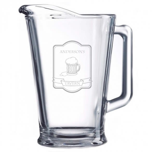 Our Tavern Personalized Glass Beer Pitcher - 60 oz