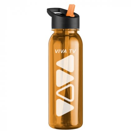 Transparent Orange Custom Flip Straw 24 oz Outdoors Water Bottle