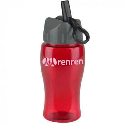 Sport Bottle-Transparent-Flip Straw-18 oz