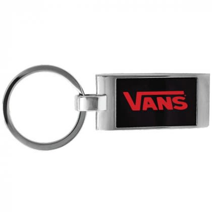 Black Rectangle Metal Keychain with Logo Black Rectangle Metal Keychain with Logo