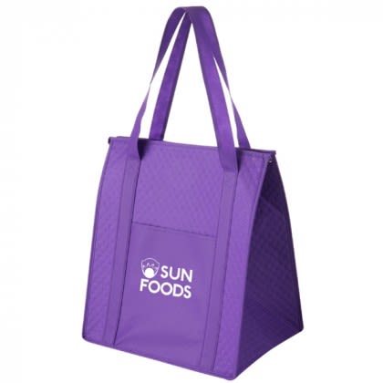 Insulated Grocery Bag | Customized Wine Cooler Bags - Purple