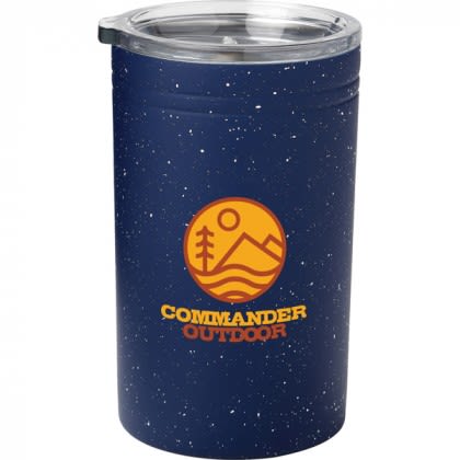 Company Branded 11 oz Tumblers | Speckled Sherpa 11 oz Vacuum Tumbler | Promotional Tumblers - Navy Blue