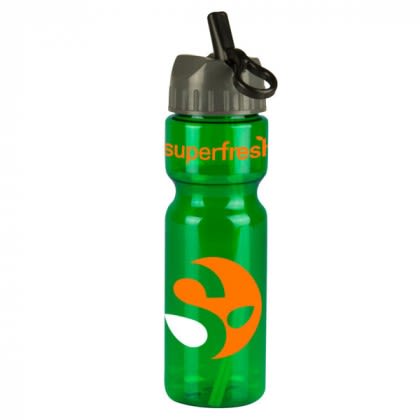 Straw Lid Transparent Water Bottle