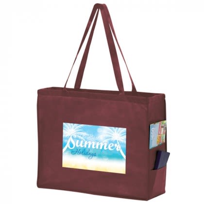 Tote Bag with Side Pockets XL - Burgundy