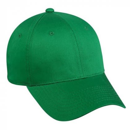 Structured Cotton Twill Cap with Embroidered Logo Kelly Green