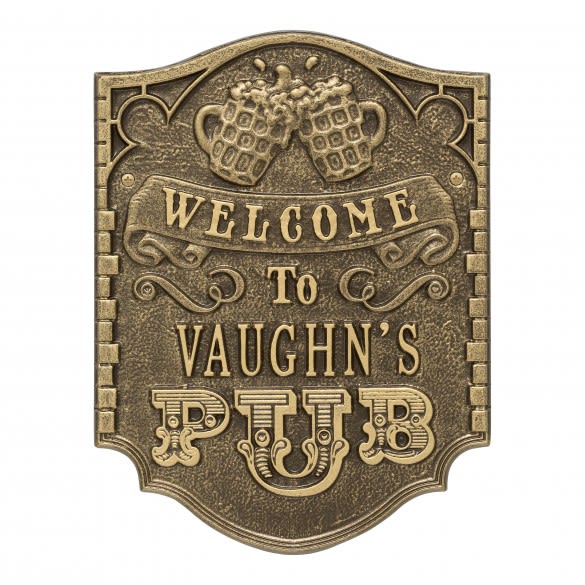 Personalized Pub Welcome Plaque