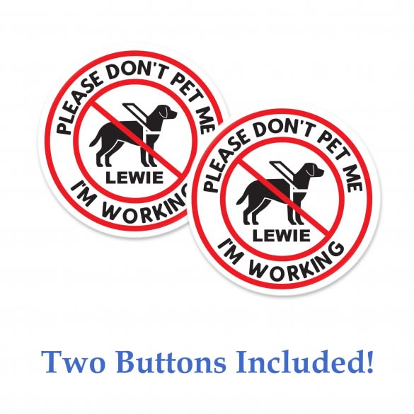 Service Animal Customized Pin Set | Buttons For Service Canine