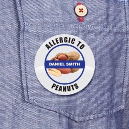 Personalized Peanut Allergy Medical Button | Custom Set Of Pins Peanut Allergy Alert