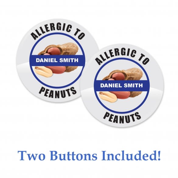 Allergy To Peanuts Button Set | Medical Alert Accessory