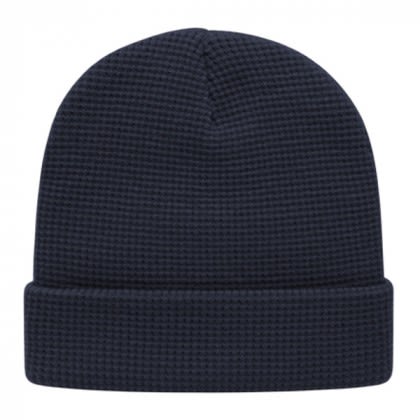 Promotional Waffle Knit Cap with Cuff - Navy