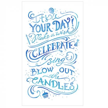 Blue Custom Message Birthday Card