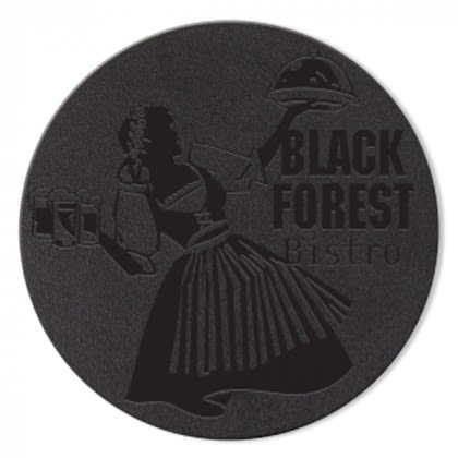 Black Debossed Leather Coasters