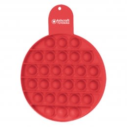 Logo Push Pop Circle Stress Reliever Game - Red