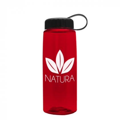 Tritan Flair Bottle with Tethered Lid Promo red
