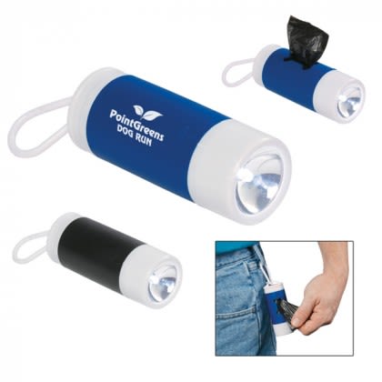 Dog Bag Dispenser with Flashlight | Promotional Pet Waste Bag Dispensers