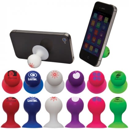 Personalized Cell Phone Suction Stands | Customized Media Device Holders | Bulk Mobile Phone Stands