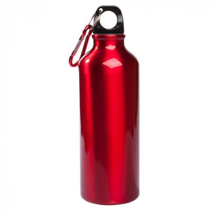 Red BPA Free Aluminum Water Bottles in Bulk | 17 oz Aluminum Bottle | Personalized Metal Water Bottles with Carabiners